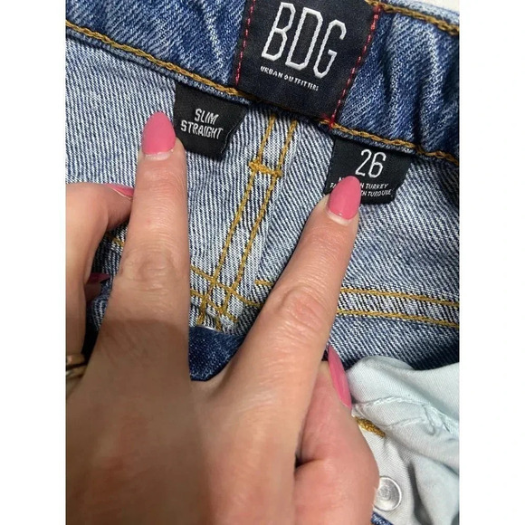 BDG High Rise Slim Straight Distressed Relaxed Fit Jeans-sz 26 - Picture 9 of 9